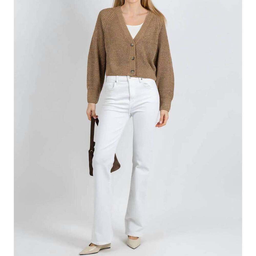 NEW OUI sparkle knit cardigan in bronze